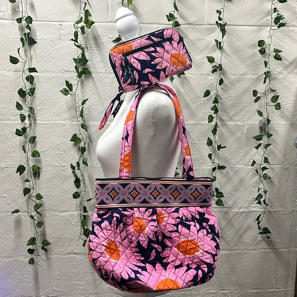 Vera Bradley “Loves Me” Pattern Satchel and Wristlet Set